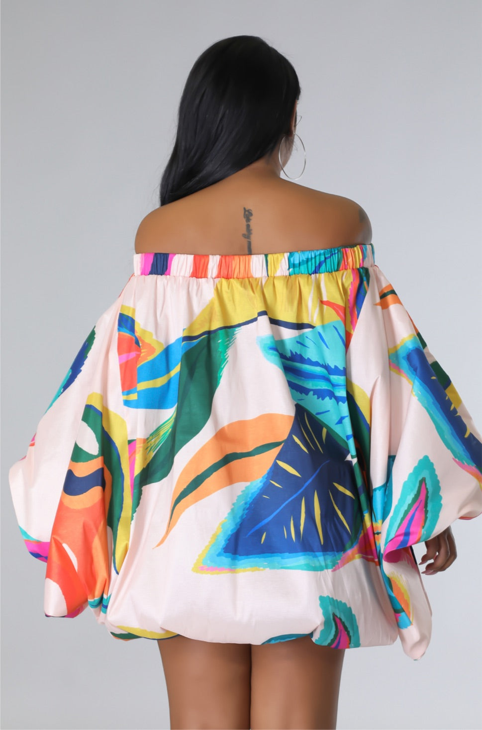 Tropical Life Off Shoulder Dress