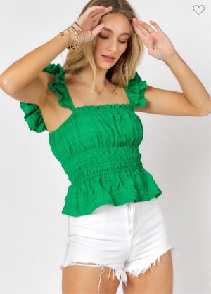 Pop of Green Top