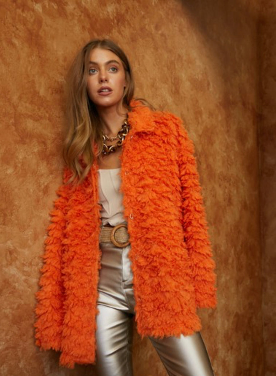Vibes Only Fuzzy Jacket (Runs Big you can go down in size)