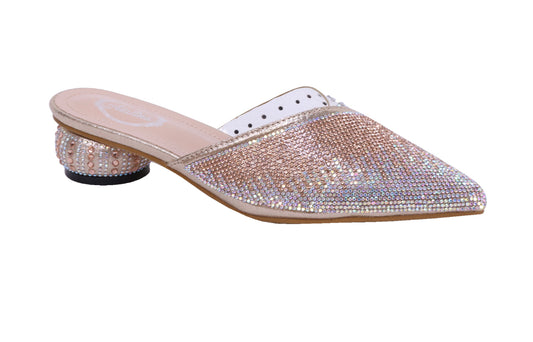 Crunch Champagne  Rhinestone Mule
