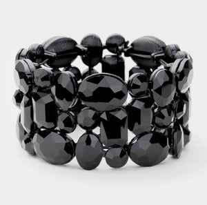 Black Glass Crystal Bracelet